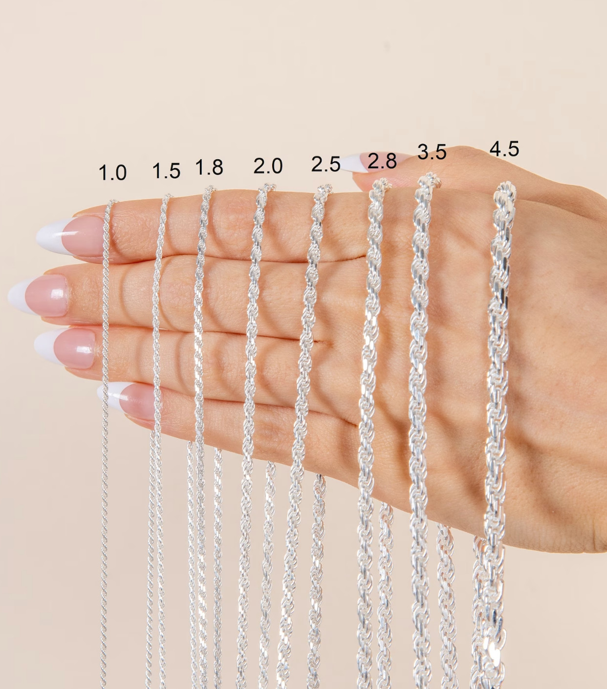 925 Sterling Silver Diamond Cut Rope Chain Necklace .925 Italy All Sizes