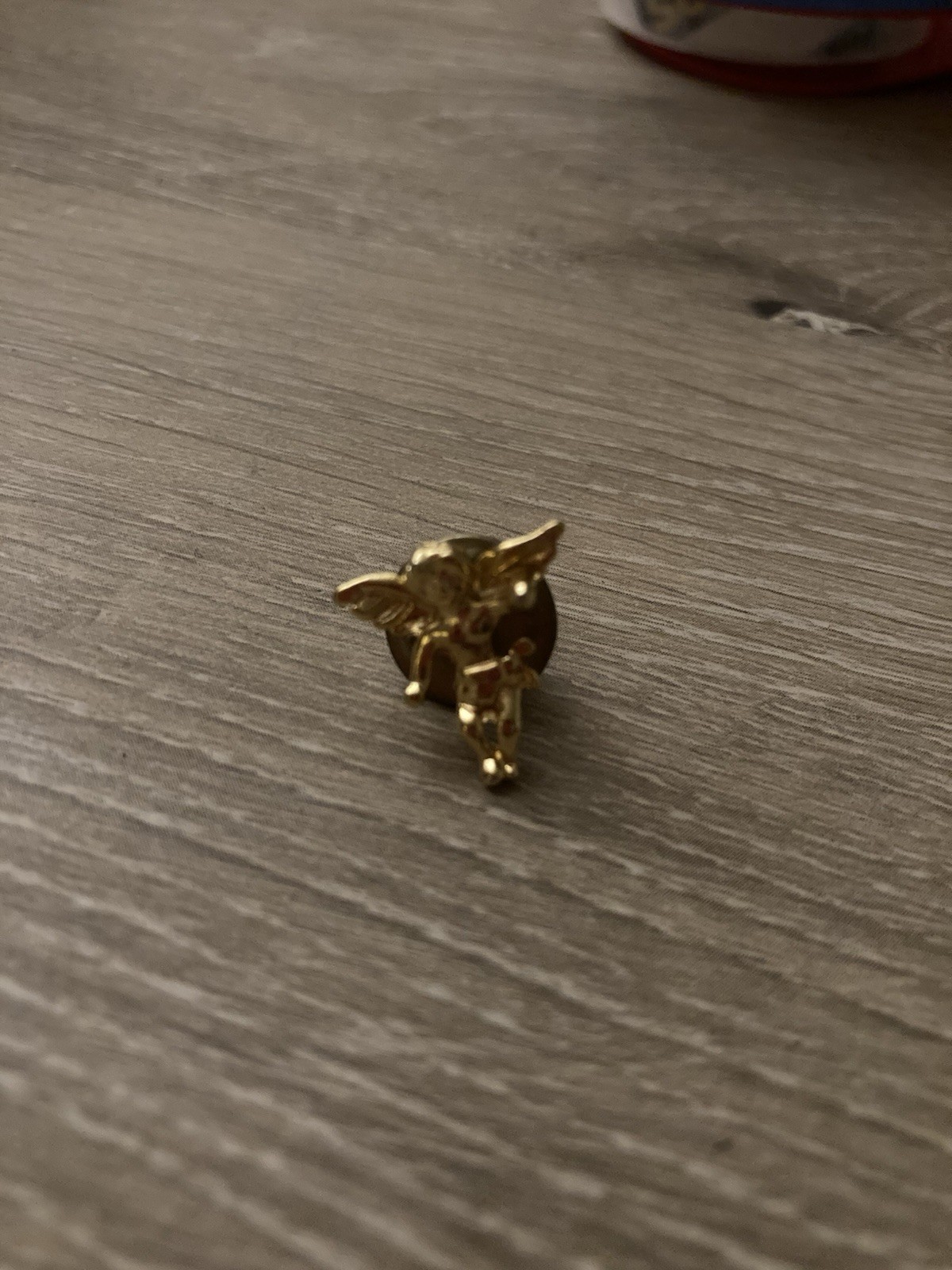 Angel Gold Color Lapel Pin Metal 0.75 in Butterfly Clutch Angel Theme