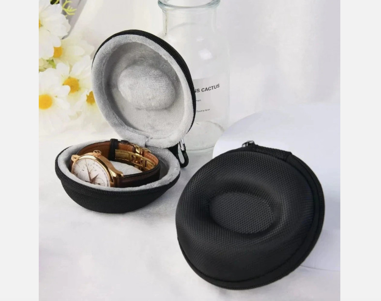 Travel Case Hard Shell Zipper Single Watch Storage Box Black Portable UK Watch