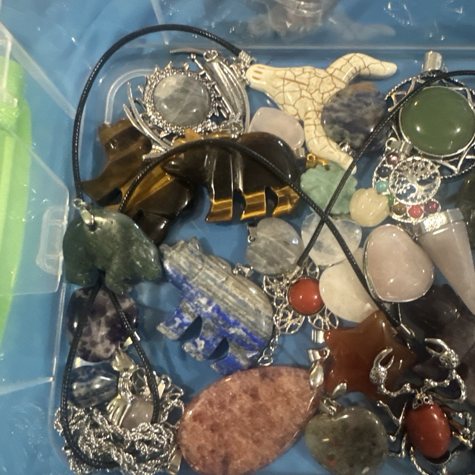 Mixed Lot Fashion Gemstone Pendant Necklaces Multicolor Stone Unisex Adults