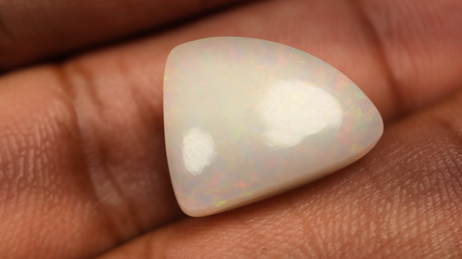 Natural Ethiopian Opal 9.7 Ct Triangle Cabochon Loose Gemstone 16.55×13.45mm