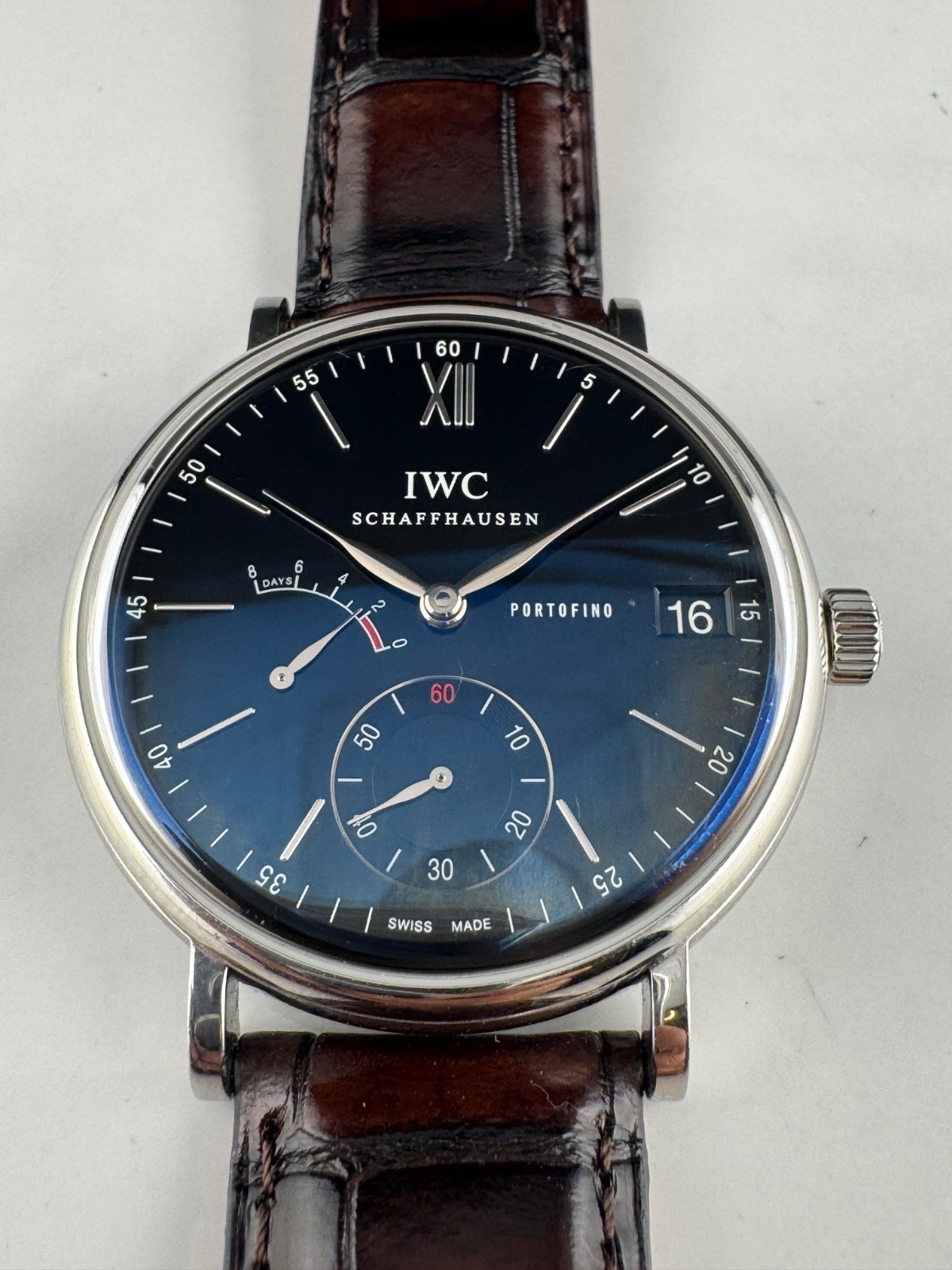 IWC Portofino Stainless Steel 45mm Manual Wind Watch IW510102 w Box