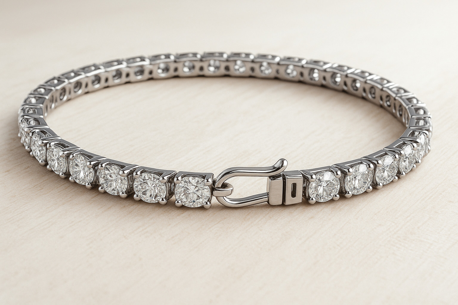 Luxury 7.00 Ct Certified Treated Diamond Bracelet in 14K White Gold
