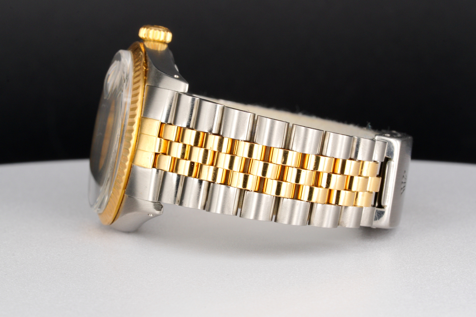 Rolex 2Tone Yellow Gold/Stainless Steel Datejust Watch Cream Arabic Dial 16013