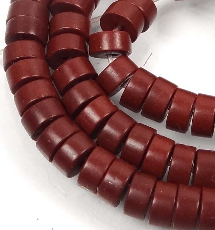 6x3mm Turquoise Heishi Beads 16″ – Brown
