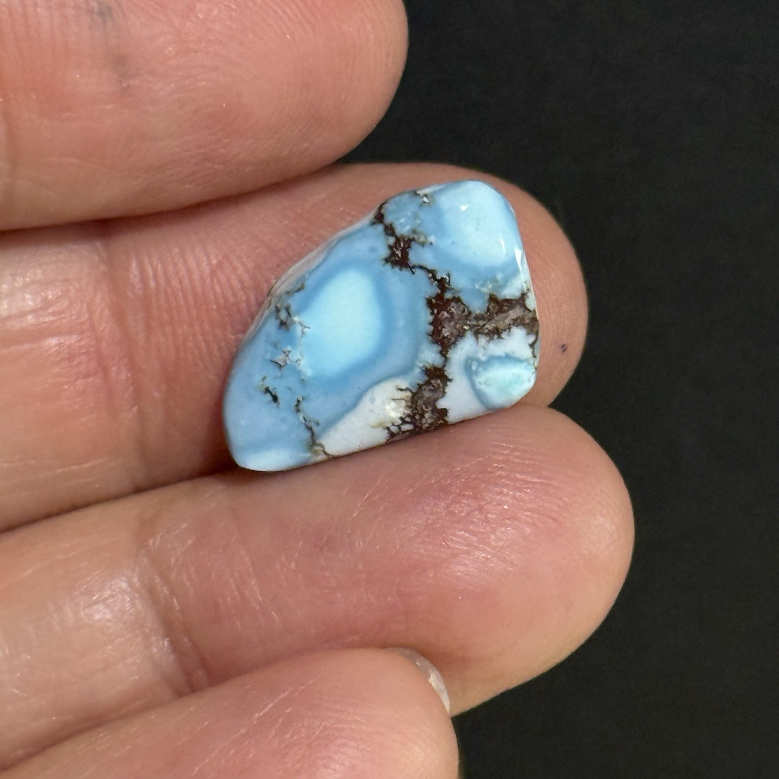 7ct 19x12x4.3mm Beautiful Golden Hill Lavender Turquoise Cabochon Gem