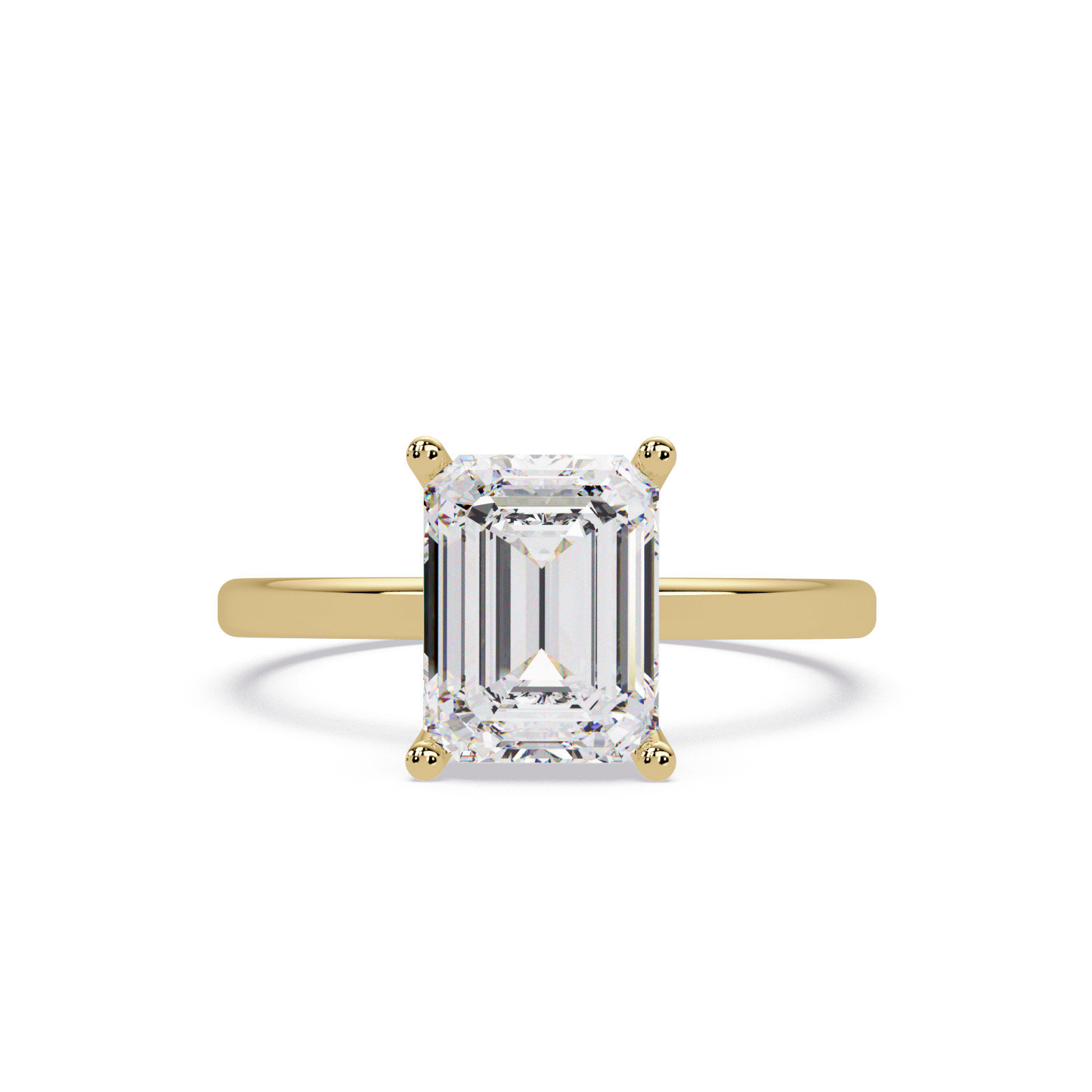 Emerald Lab Grown Diamond Solitaire Engagement Ring 1.00 CTW 925 Silver DEF VVS