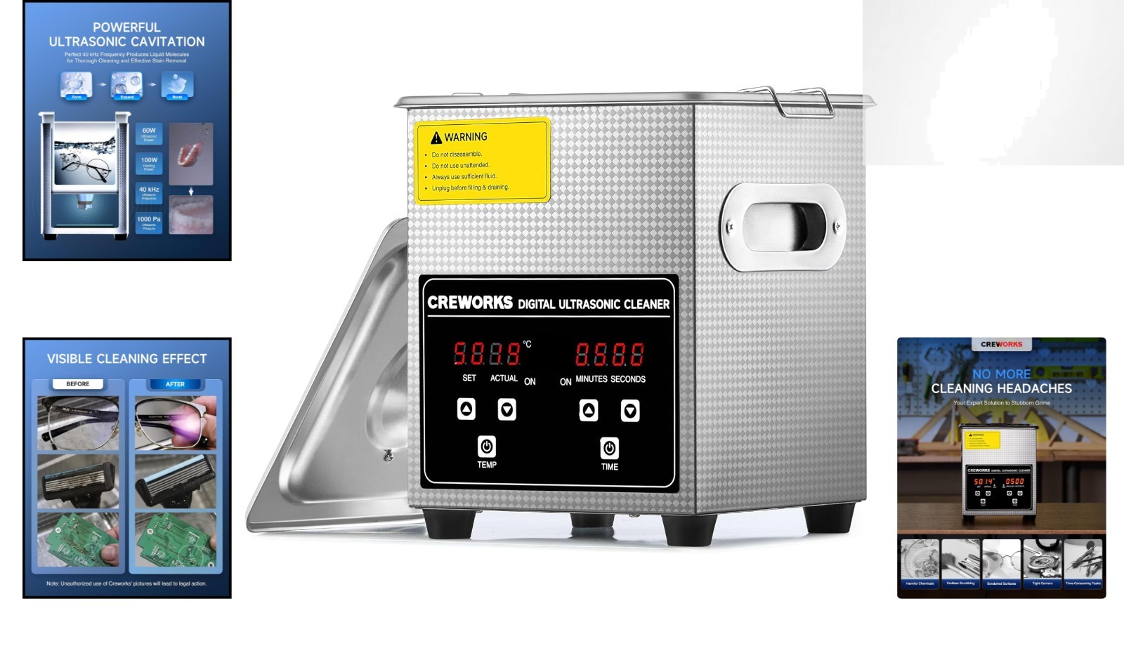 Professional Ultrasonic Cleaning Machine – 2L with Heater & Timer Function