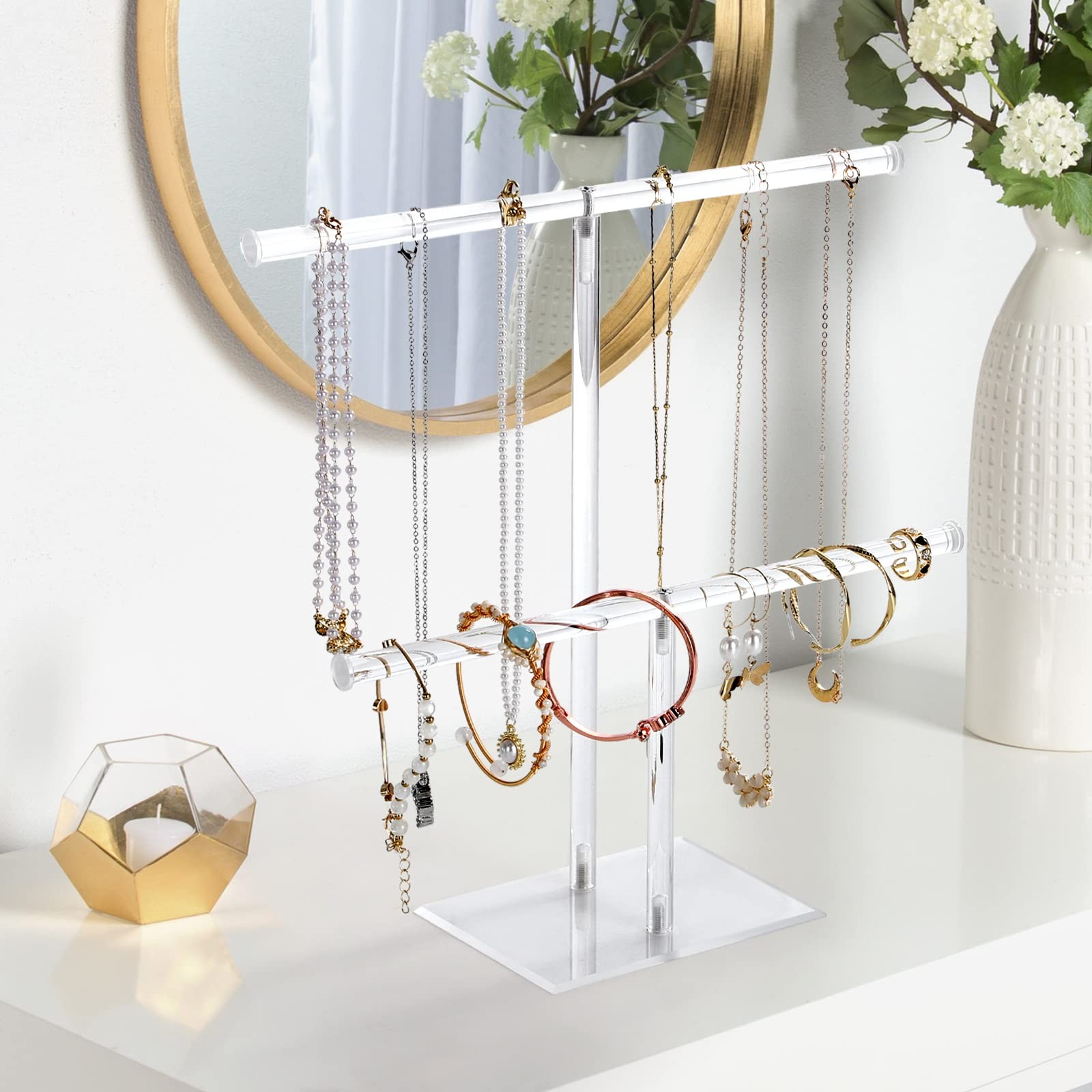 Jewelry Stand Necklace Holder, Acrylic Jewelry Display Holder, Necklace and B…