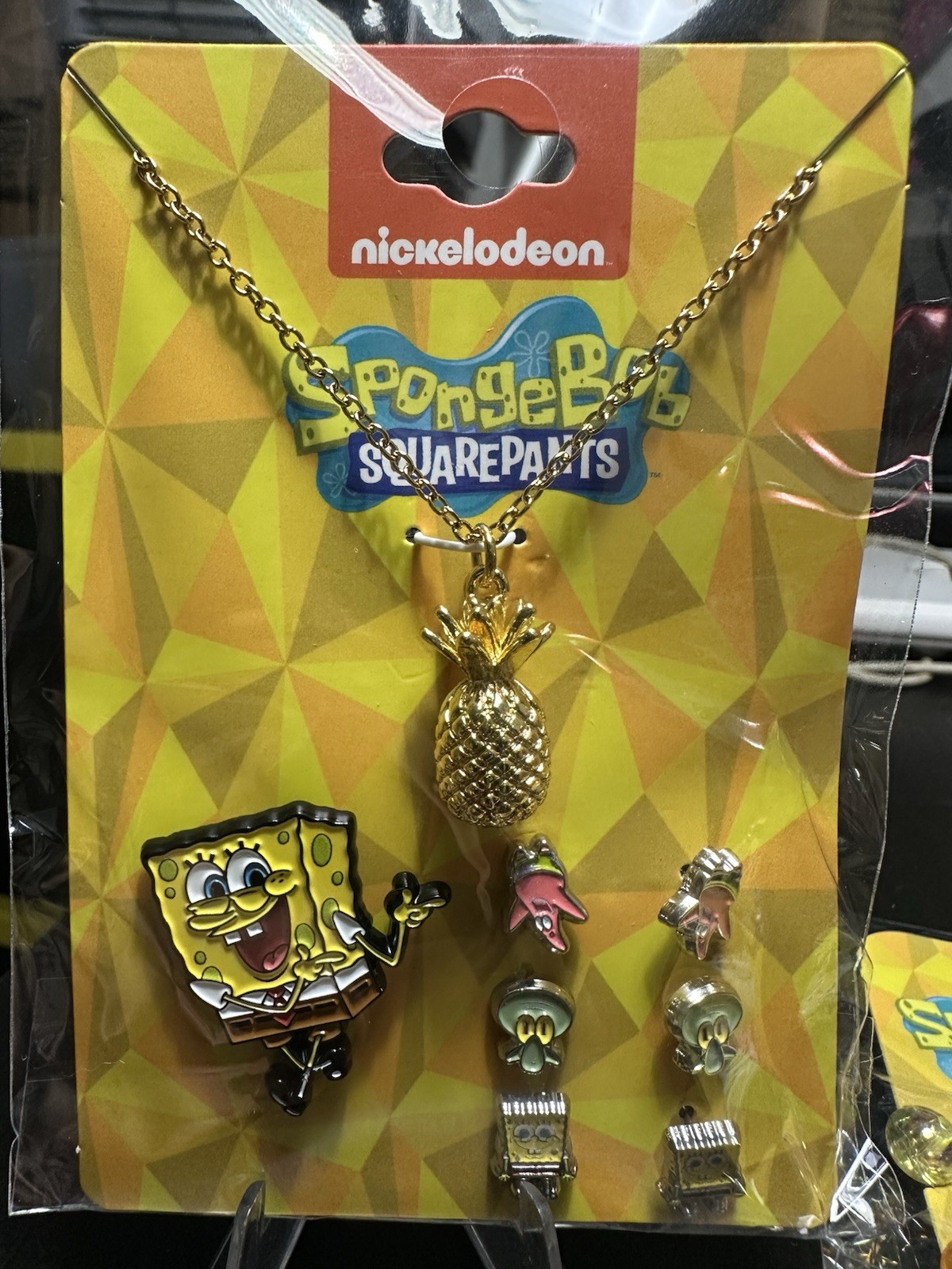 SpongeBob SquarePants Nickelodeon Jewelry Set Necklace Earrings Pin