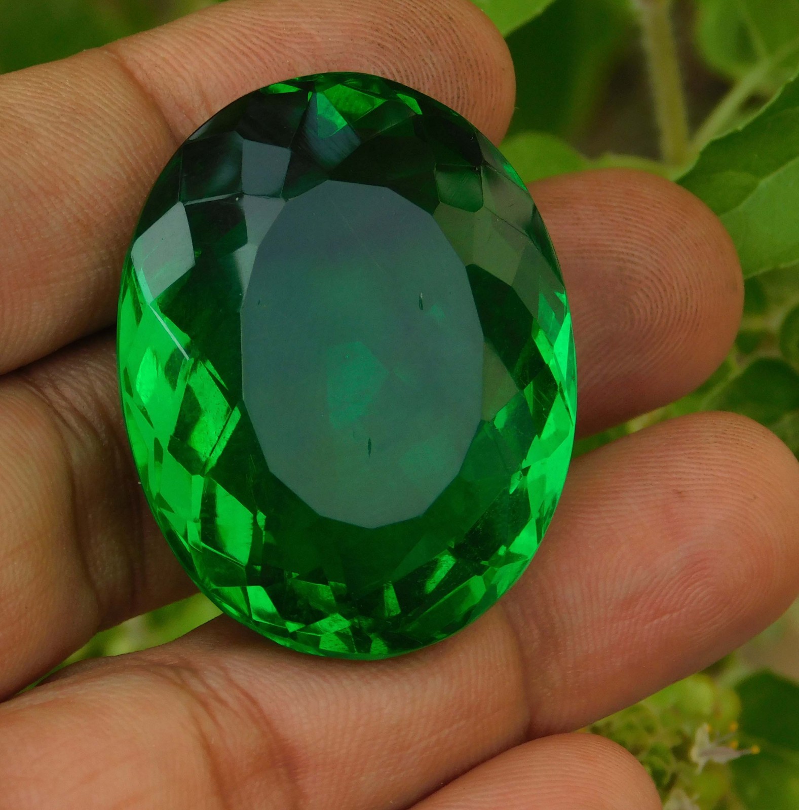 121.9cts Natural Certified Oval Cut Colombian Emerald Translucent Loose Gemstone
