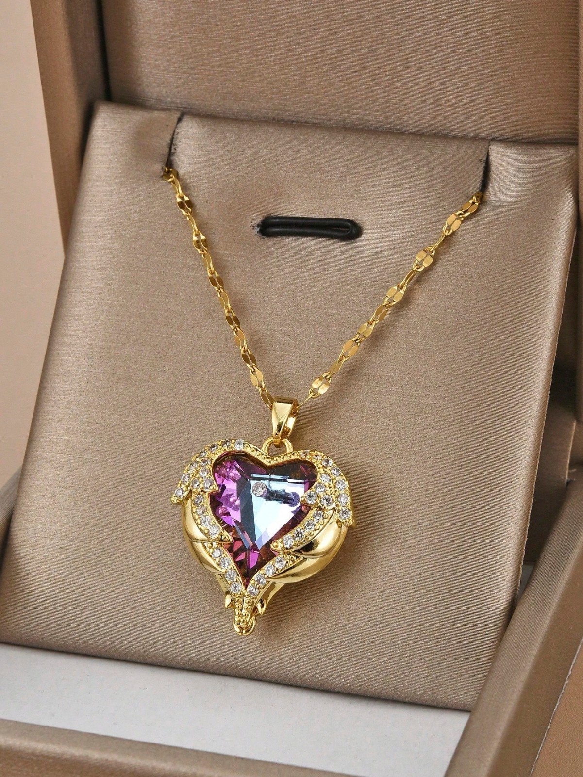 Heart Necklaces Love Gifts For Girls Angel Wings Pendant Chain for Women Mystic