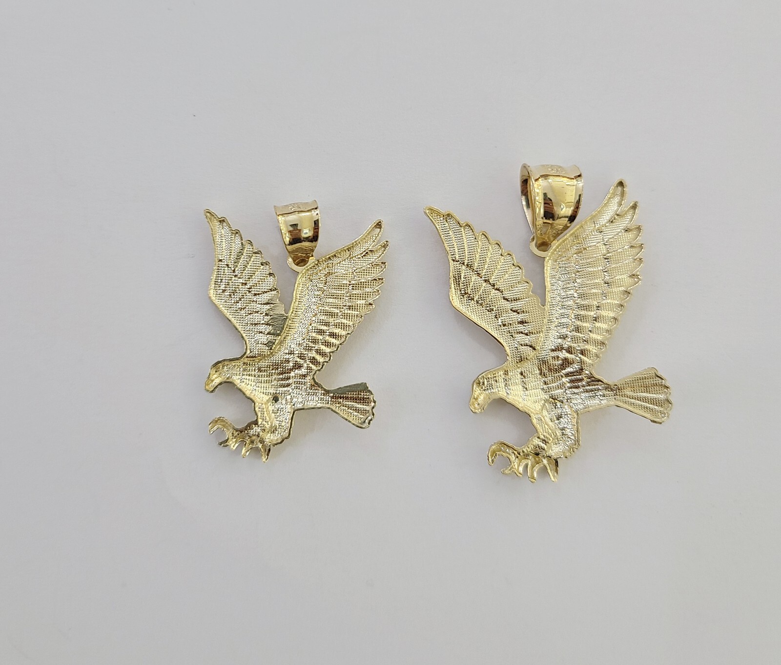 10K Yellow Gold Flying Eagle Charm 1 – 2″ Inch Bird Pendent Real 10kt