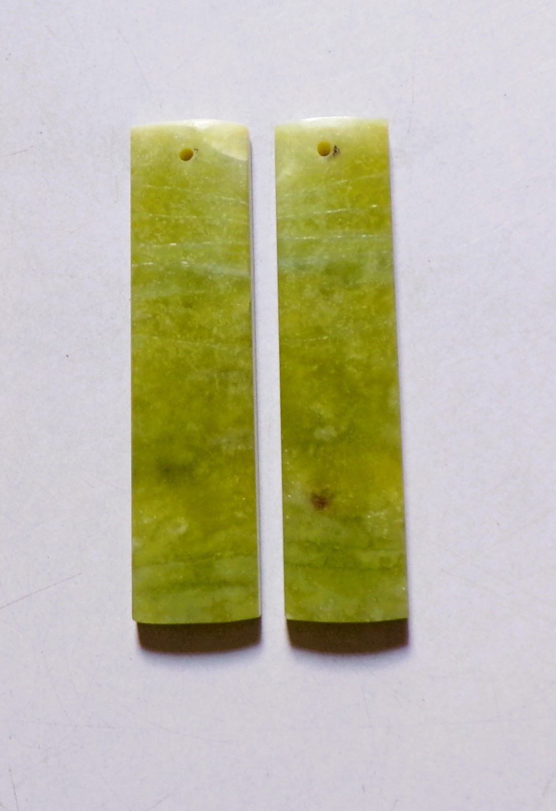 40.70 Cts Natural Green Jade Drilled Cabochon Match Pair Gemstone 43.4X10.3MM 02