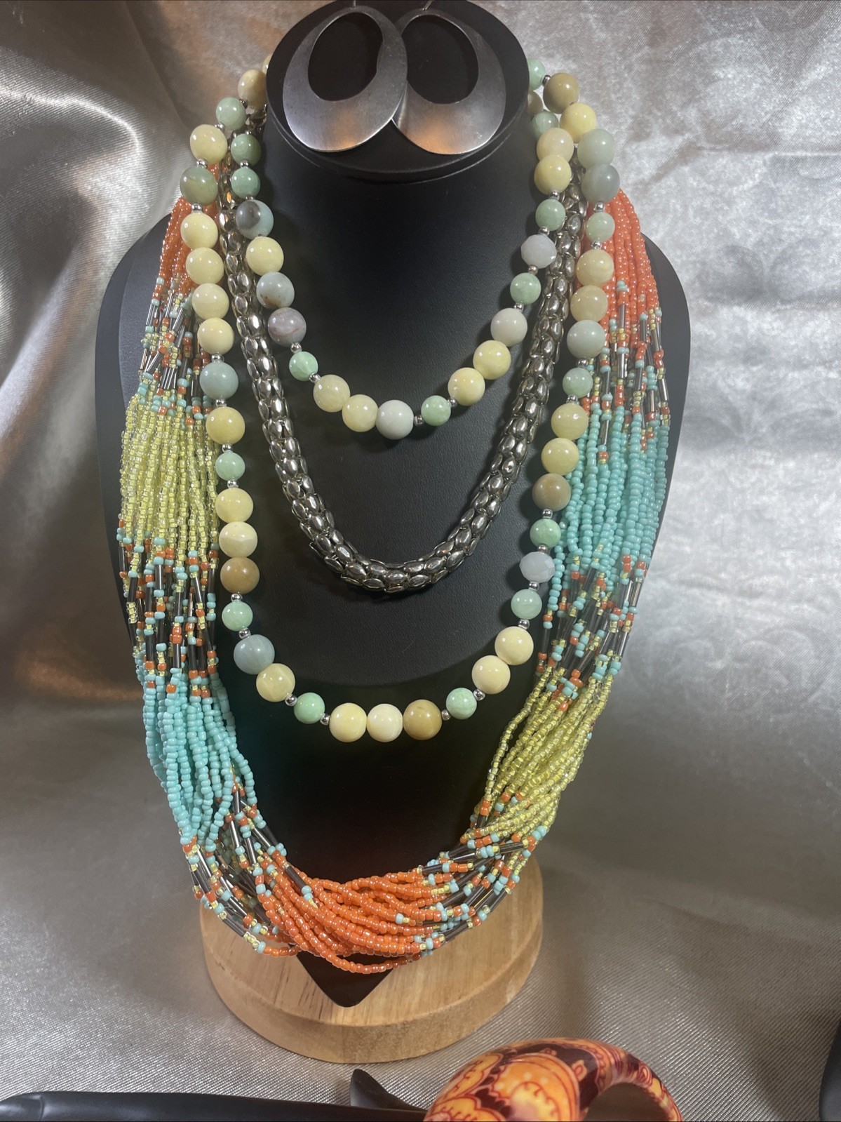Semi-precious/Glass Jewelry Lot/Beautiful Grouping/All In Great Condition.