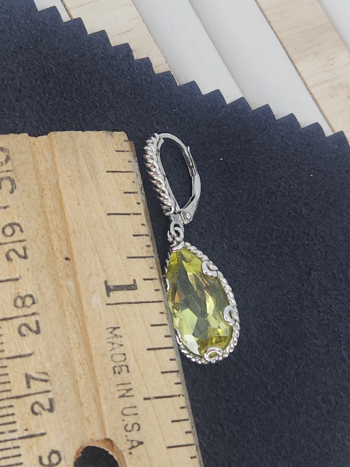 Anthony Nak Atelier 925 Sterling Silver Lemon Quartz Leverback Earrings 35mm