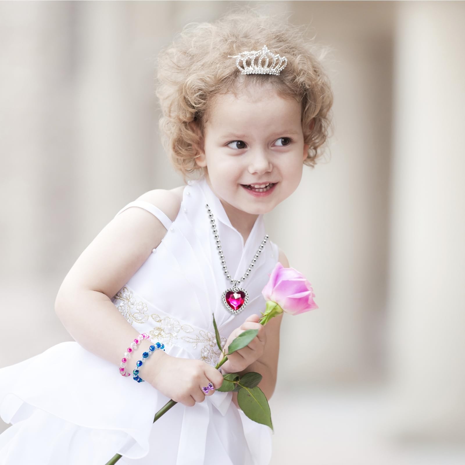 36pcs Princess Jewelry Set for Girls 4-8 | Dress Up Necklace, Bracelet & Rings,
