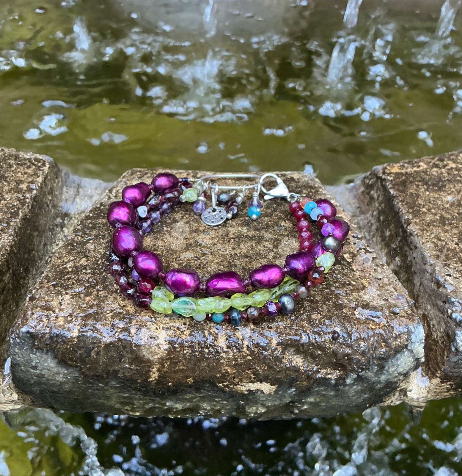NEW: Inspired by Sundance Catalog, artist crafted three strand bracelet