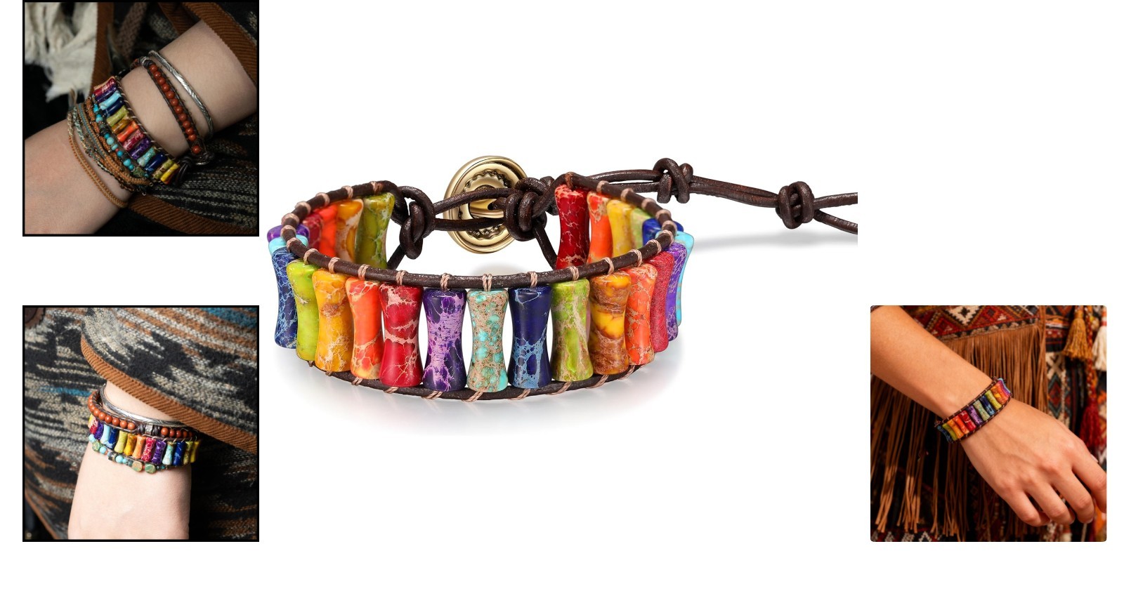 Inspirational 7 Chakra Bracelet – Handmade Natural Stone Jewelry for Self-Love