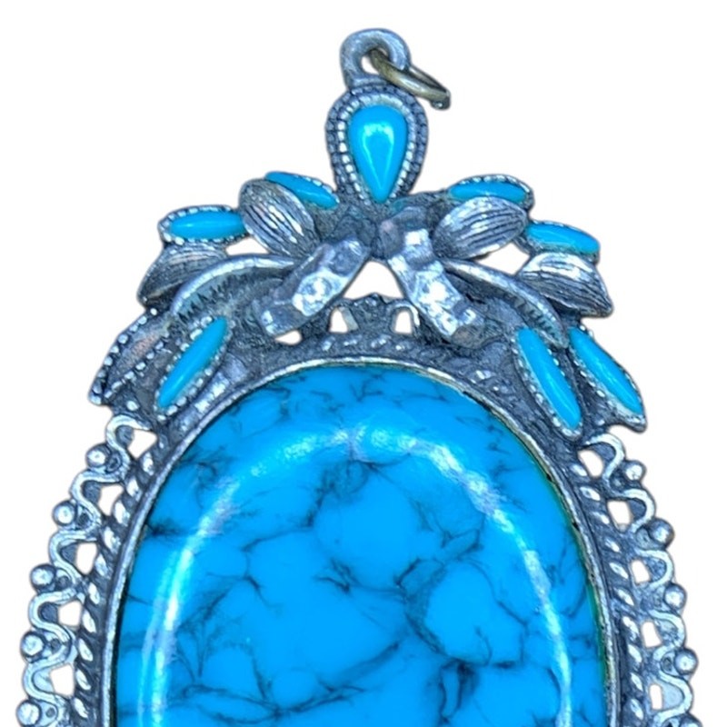 Vintage Native Style Pendant | Southwestern Faux Turquoise