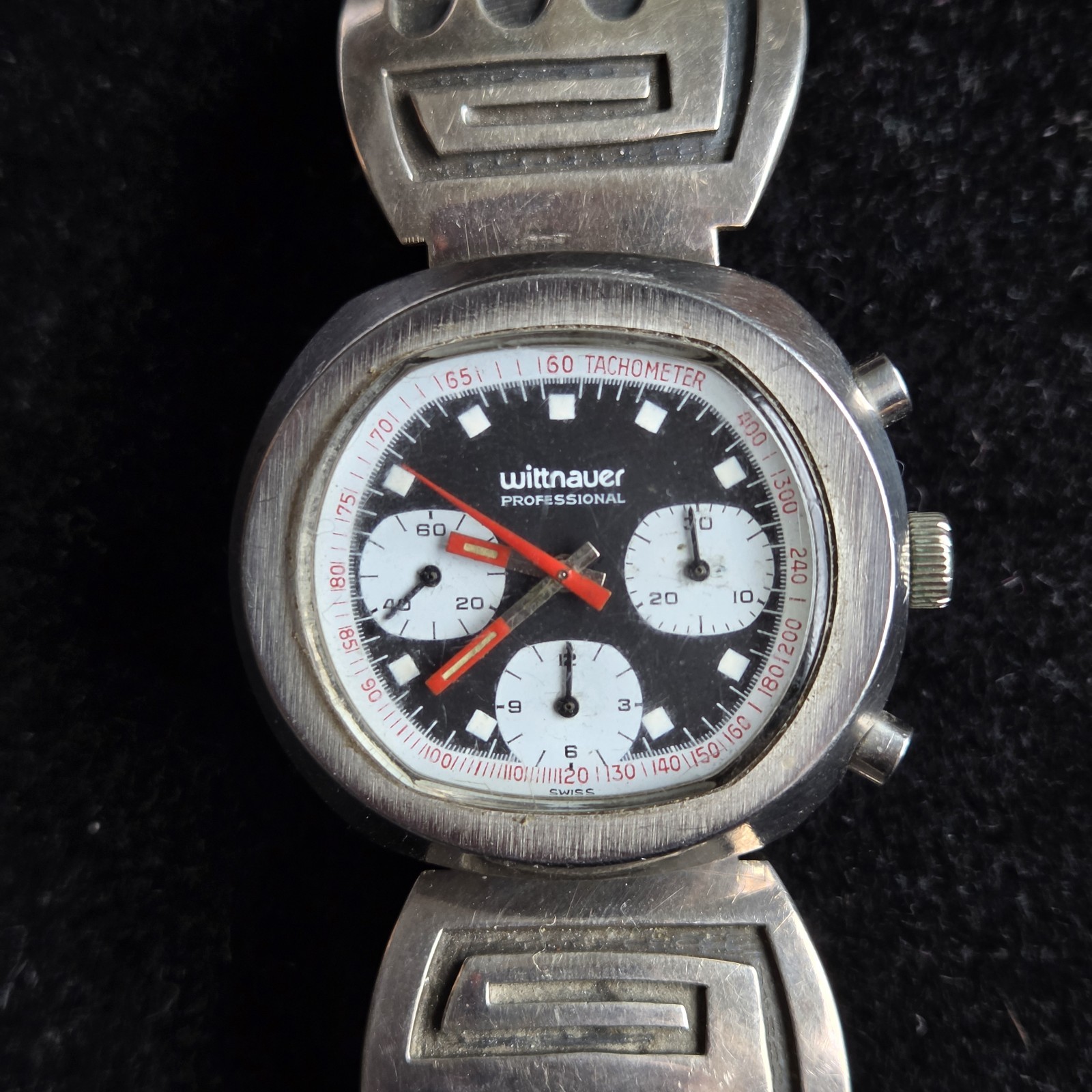 Wittnauer 5010 Vintage 60s-70s Manual Chronograph Sterling Band Men’s Watch