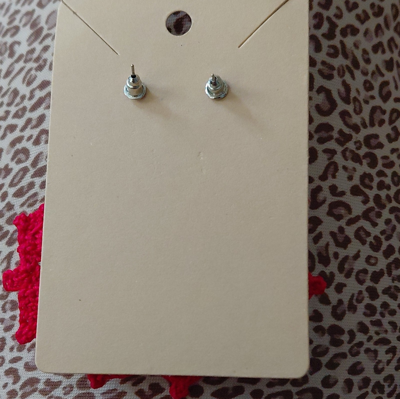 Crochet Cotton Pink Flower Dangle/Drop Earrings Silver Tone Butterfly Back