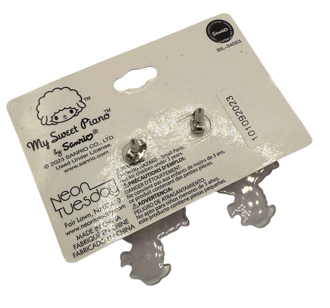 NEW 2023 Sanrio My Melody My Sweet Piano Sheep Rose Pink Drop Earrings