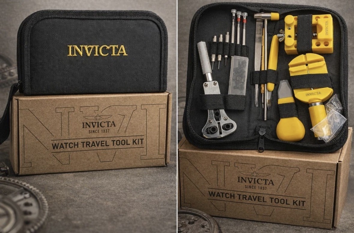 NEW In Box Invicta Travel Watch Repair Tool Kit (ITK-006) Black/Yellow #996