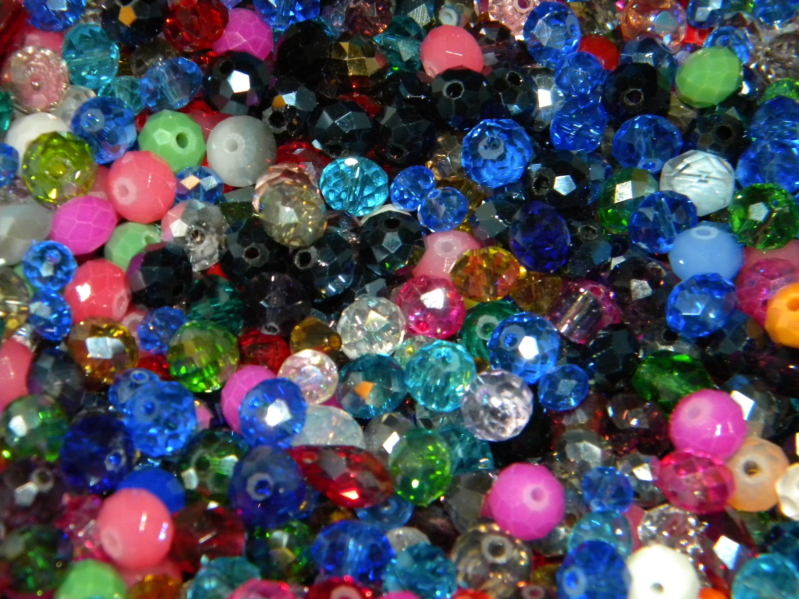 NEW 300/Pc LOT 6mm-10mm RONDELLE GLASS Faceted Czech, AB Beads Mixed colors