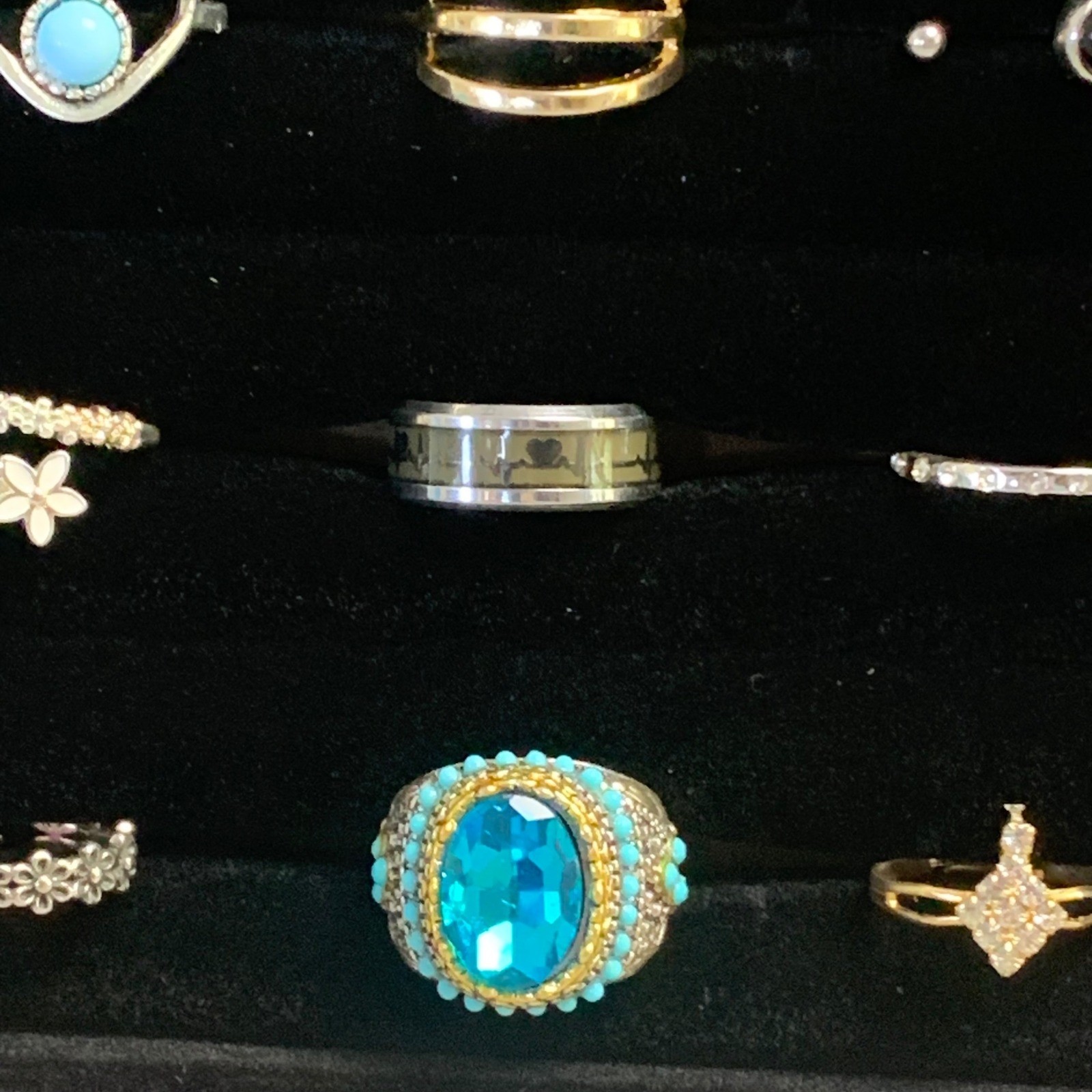 Bulk Lot 20 Womens Fashion Rings Size 7 Boho Gothic Statement Eclectic Mix