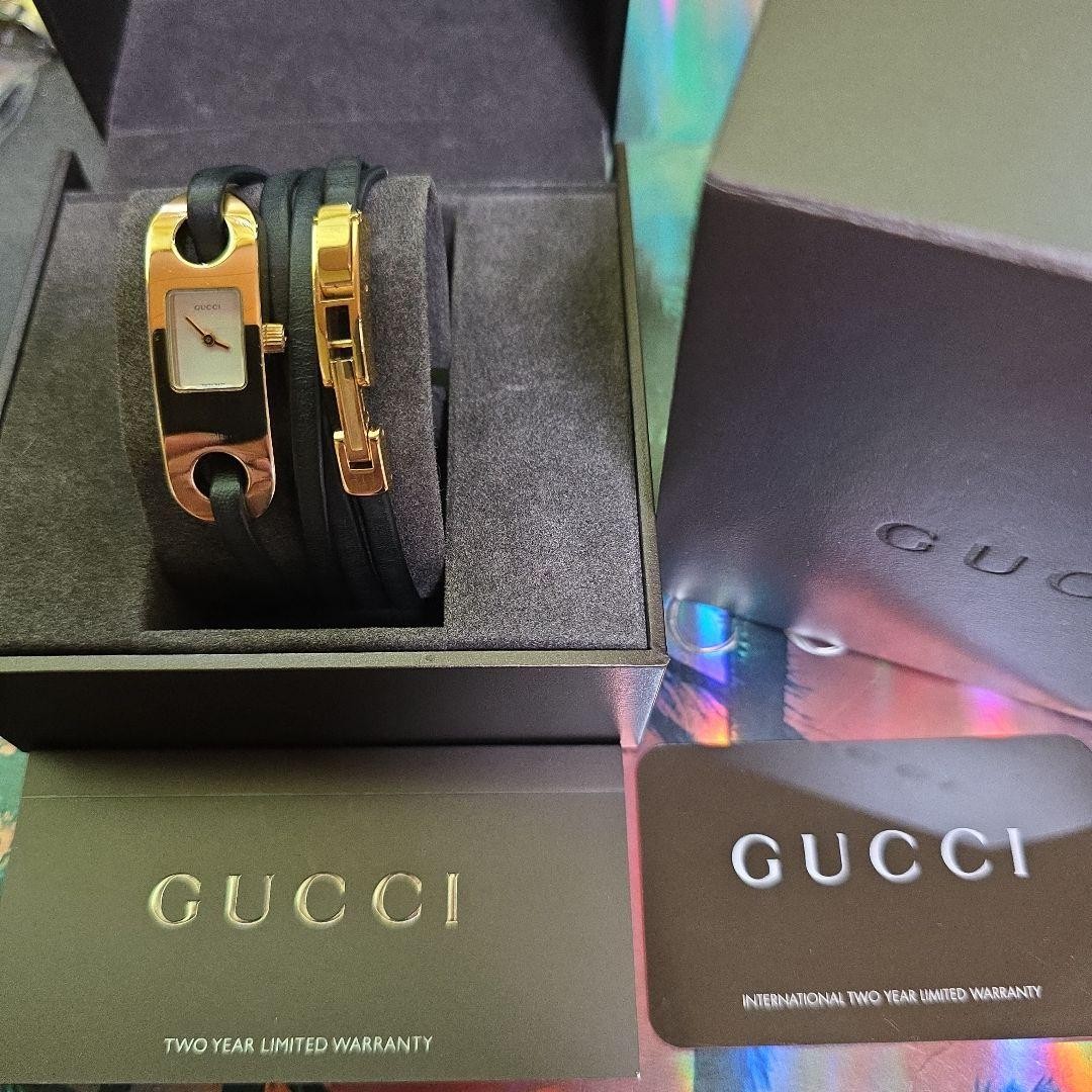 Gucci 6100.L Gold Bracelet Watch Quartz Ladies Rare Japan 0713911
