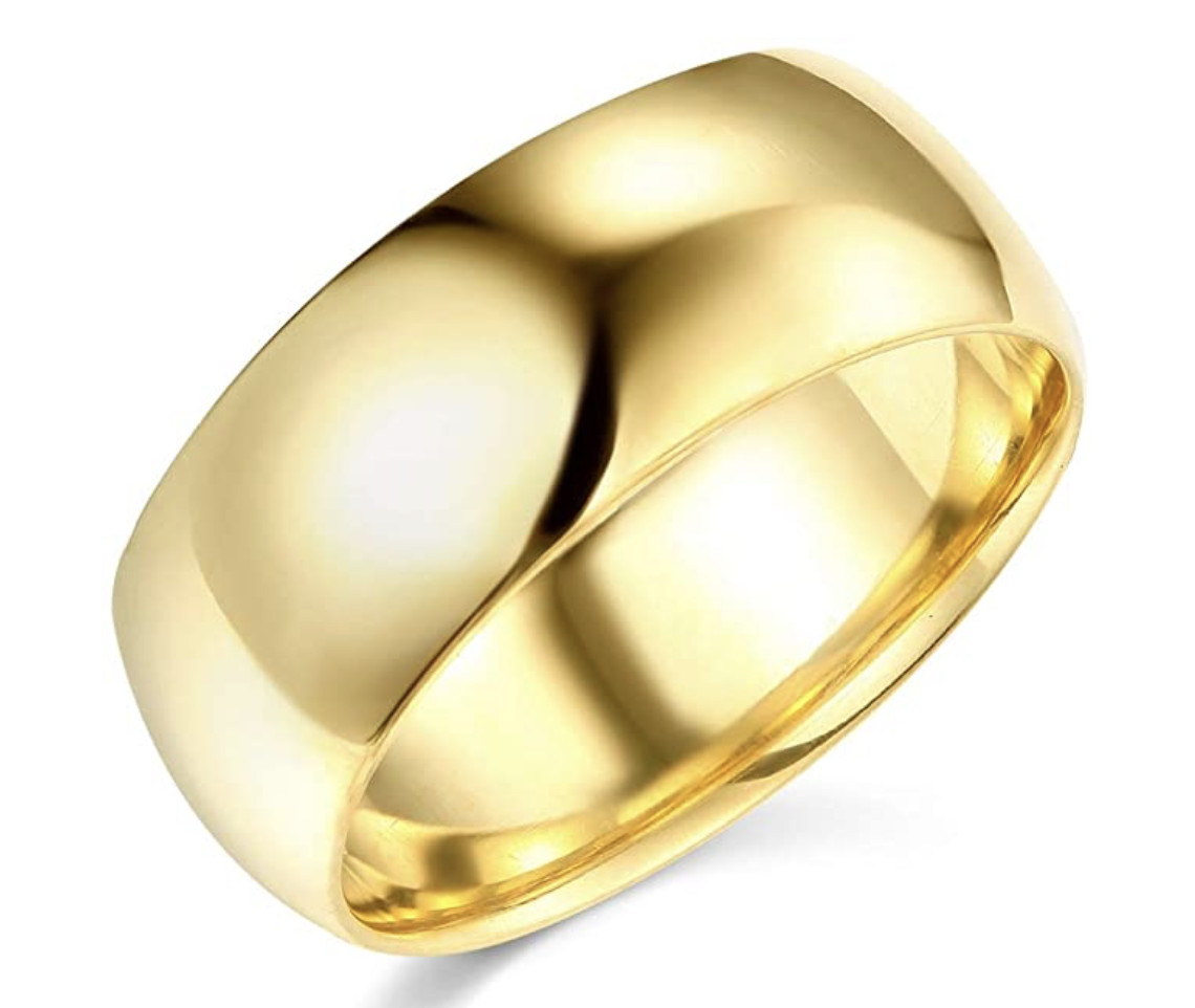 Solid Real 14K Yellow Gold Wedding Anniversary Band Ring Regular Fit Mens Womens