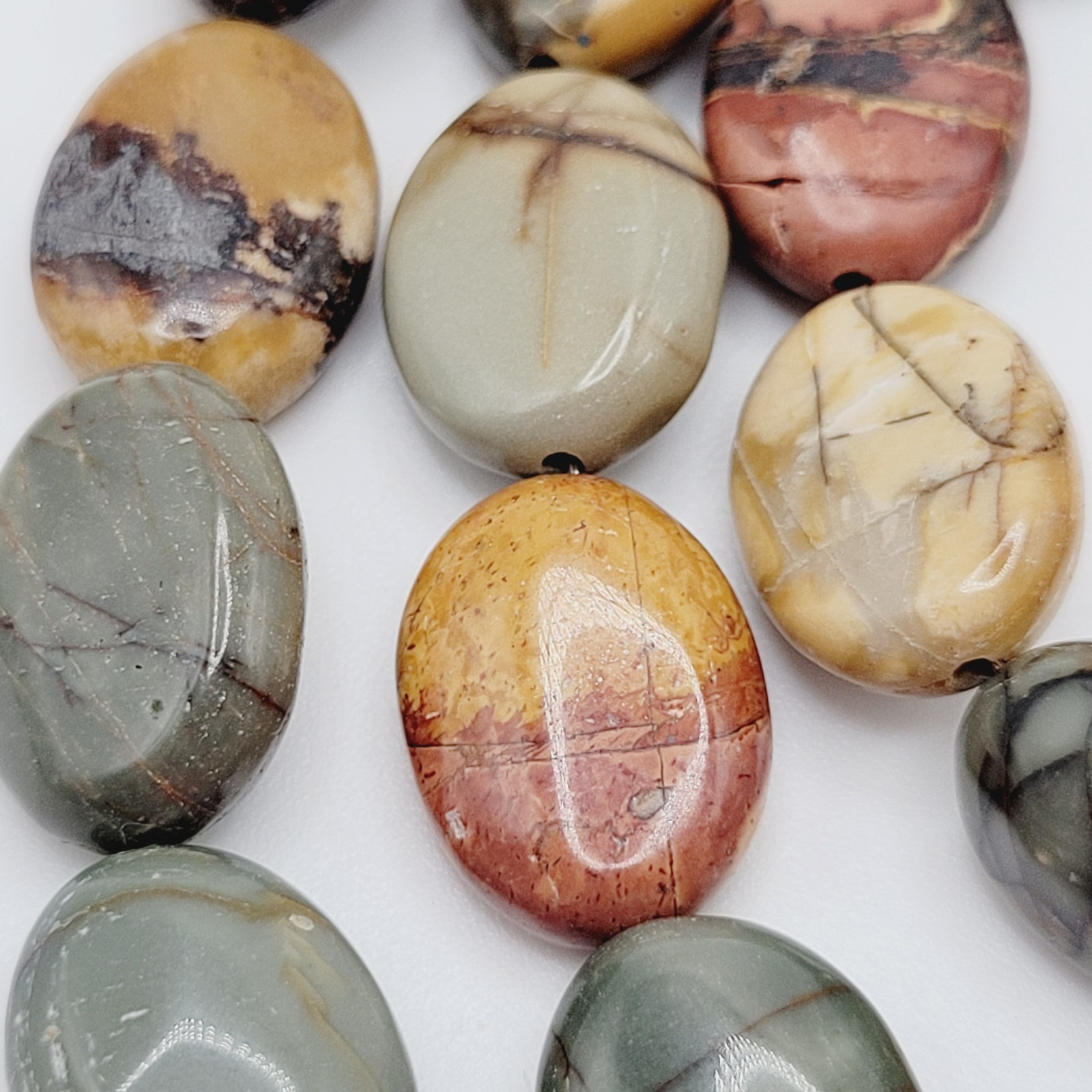 Artisan Picasso Jasper Bead Asymmetric Focal Stone Piccadilly Vtg Necklace 32 in