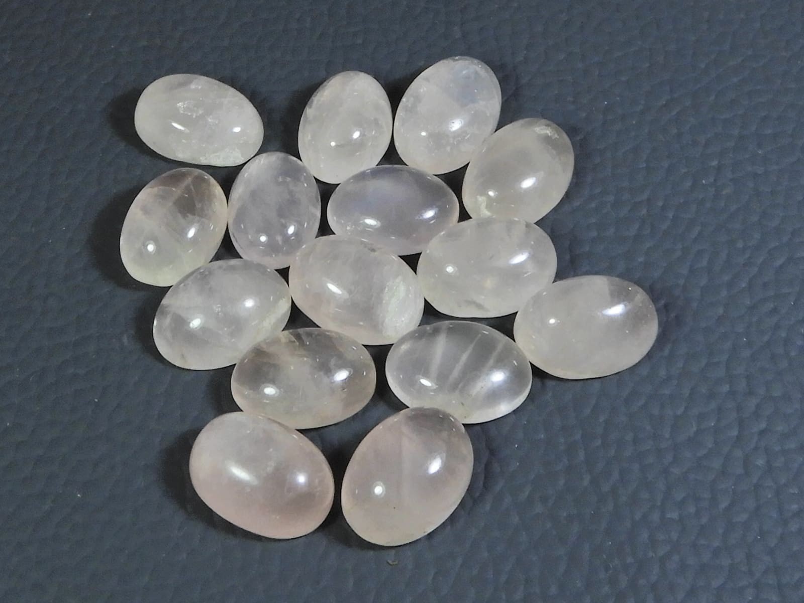 10X14MM Natural Rose Quartz Oval Cabochon Loose Gemstone 15Pcs Lot 100Cts. v599