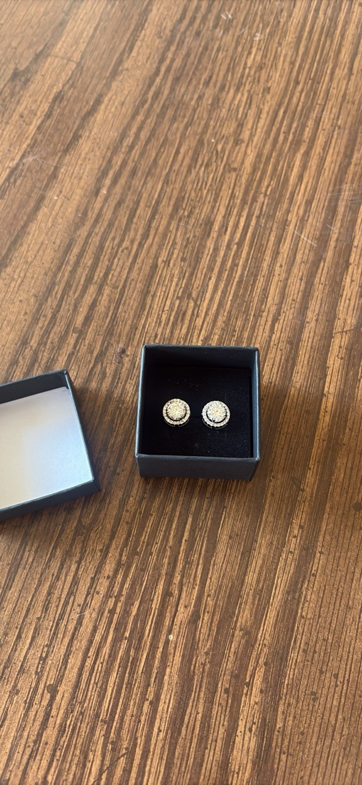 Diamond Halo Sterling Silver Earrings 1.0 CT GRA Certified (Read Description!)