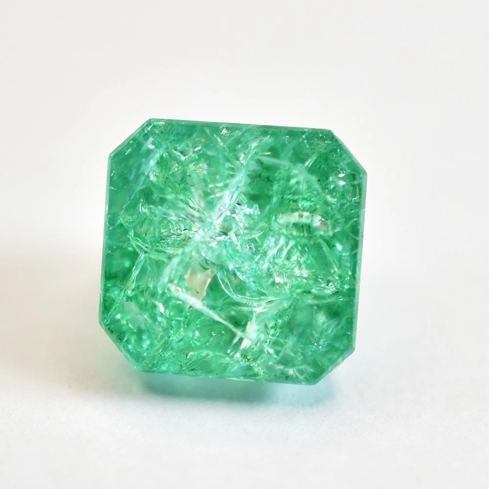 11x11mm Asscher Cut Natural Green Emerald Certified Jewelry Gemstone AAA