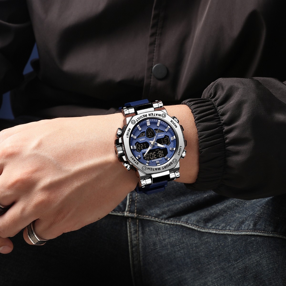 LIGE Men Sport Diver Big Watch Quartz Digital Waterproof Luminous Boy Wristwatch