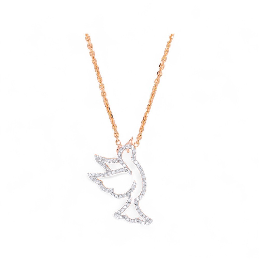 0.30Ct Round Moissanite Pendant Necklace Whit 18″ Chain in 925 Silver for Women