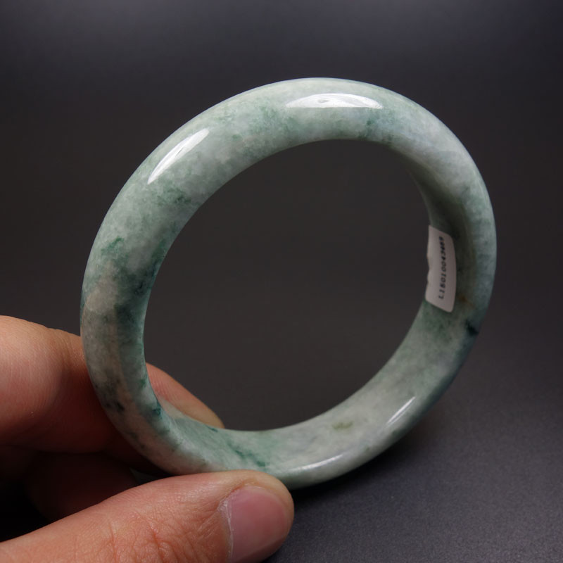 61mm Certified Grade A 100% Natural Green Jadeite Jade Bracelet Bangle Z06991