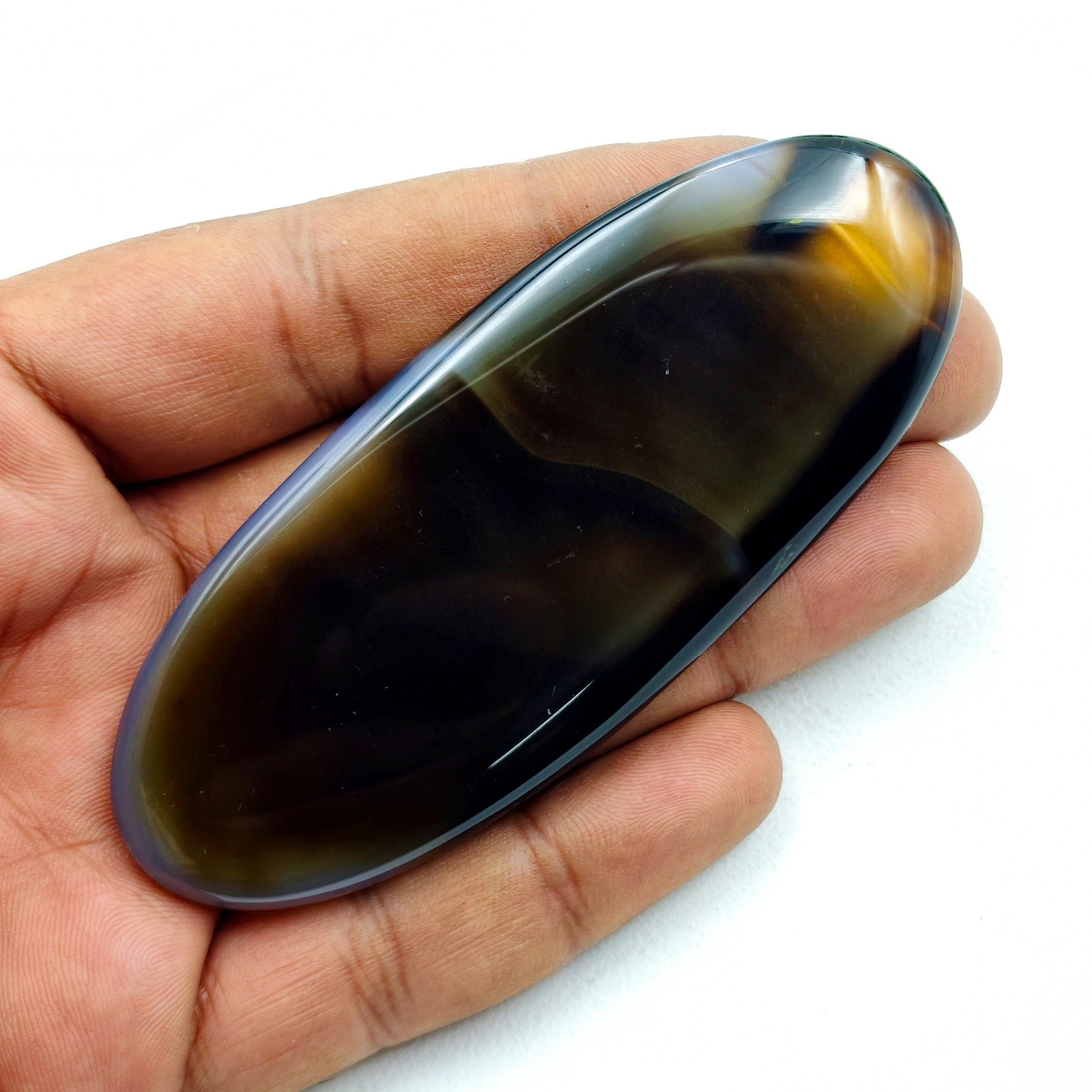 AAA Grade Black Onyx Cabochon Oval 105x41MM Loose Gemstone For Decor