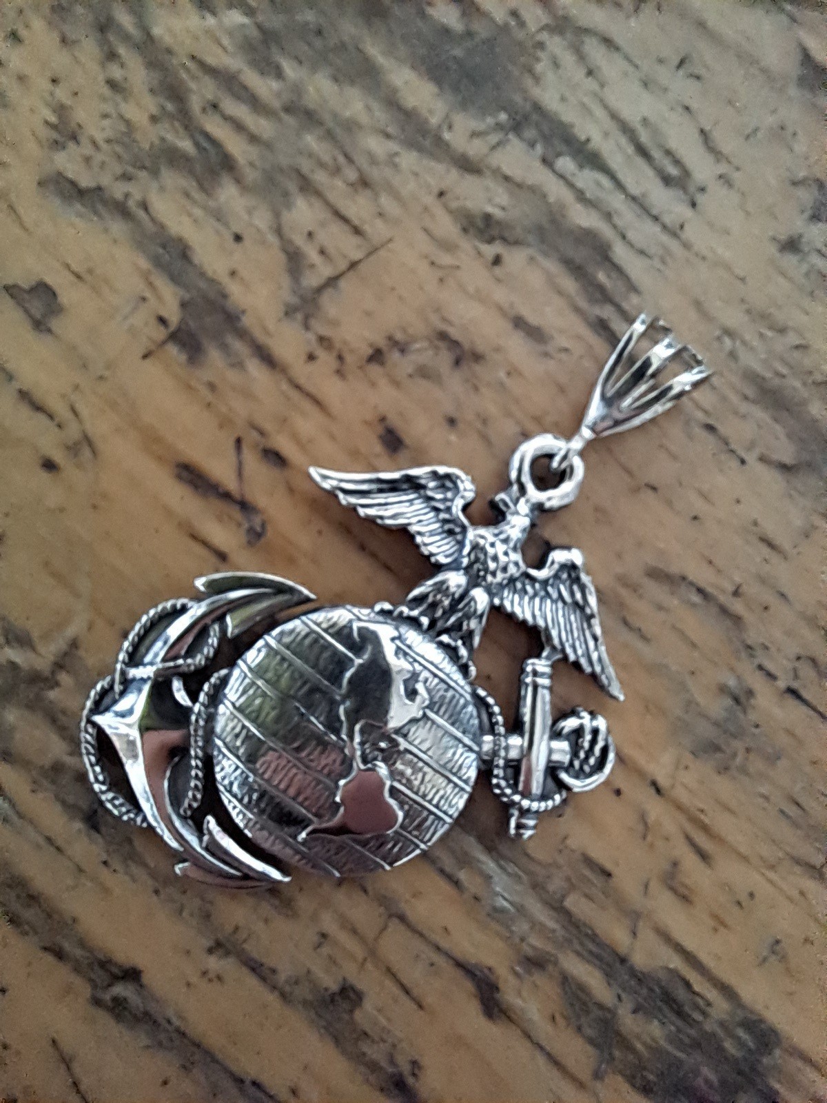 New! Marine Corps .925 Sterling Silver Pendant