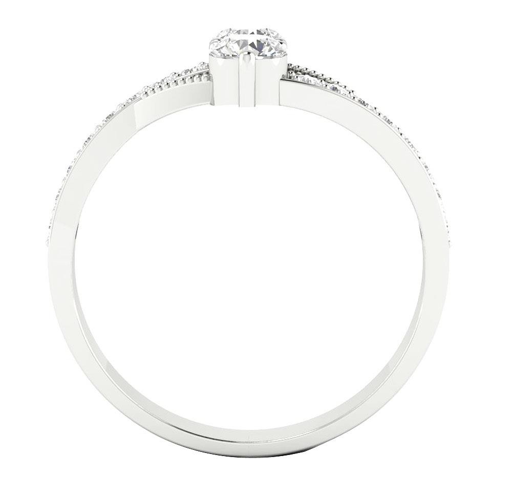 Lab Grown Forever Us Two Stone Diamond Solitaire Ring VS F 0.80Ct 14K White Gold