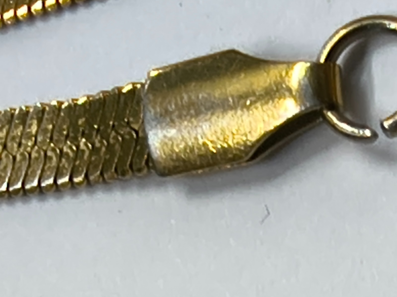 2 Gold Herringbone Bracelets 18K Gold Plated 22.5cm & Gold Tone 17.5cm
