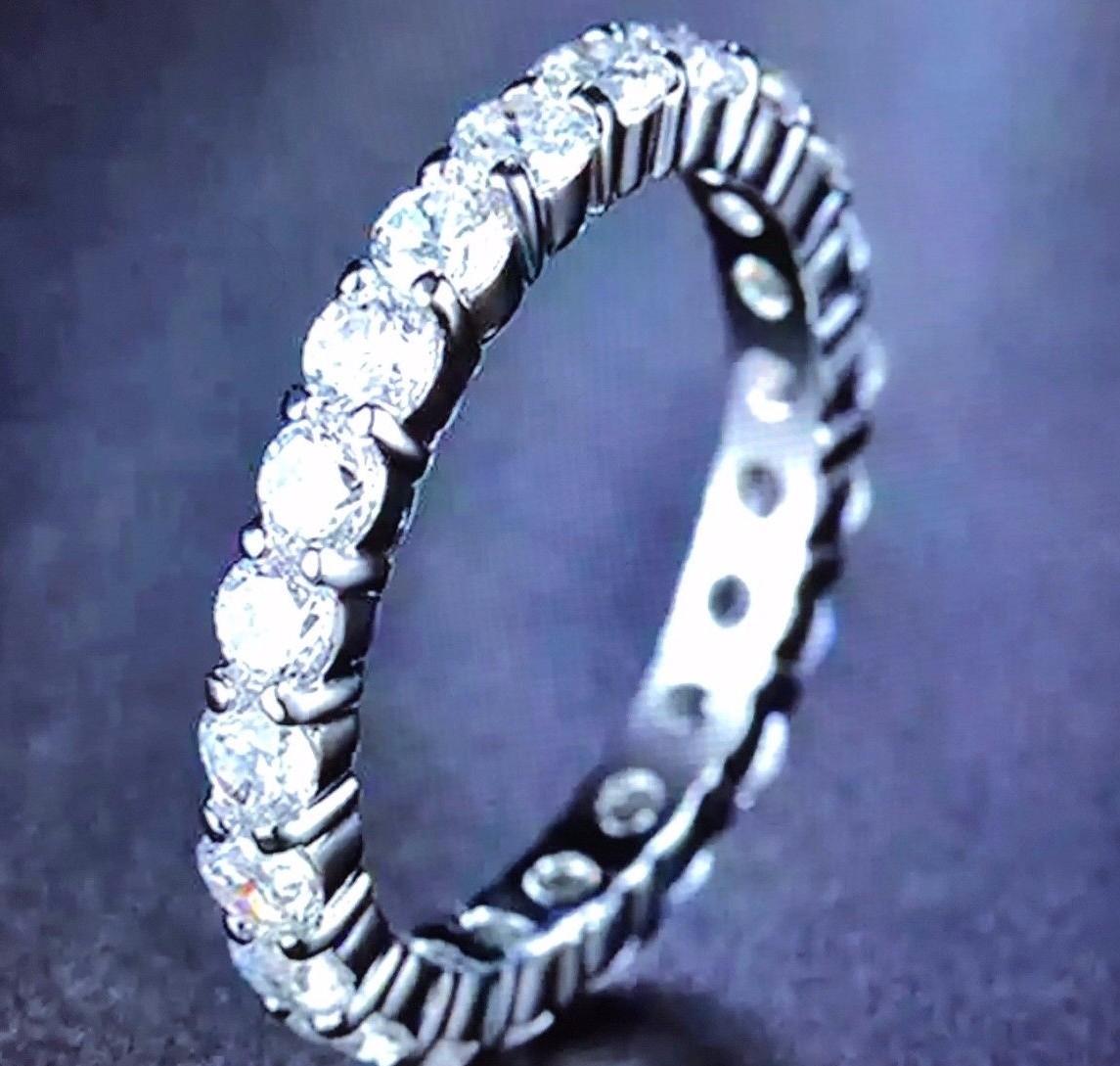 Eternity Ring Silver Color Single Row Womens Size 9