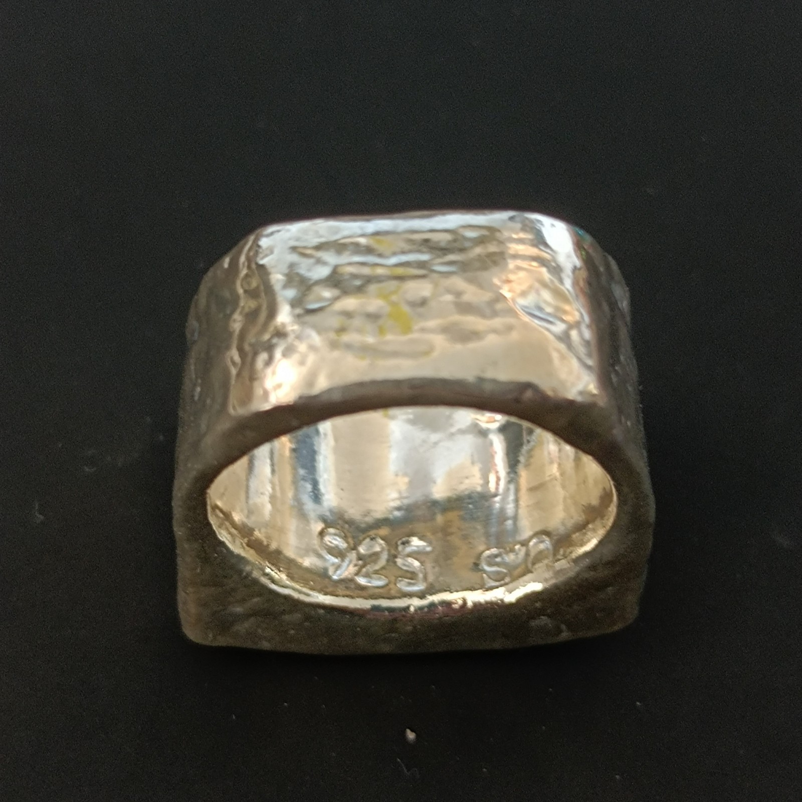 Chunky Silver Statement Ring Hammered Puffy Dramatic Bold Red Orit Schatzman 925