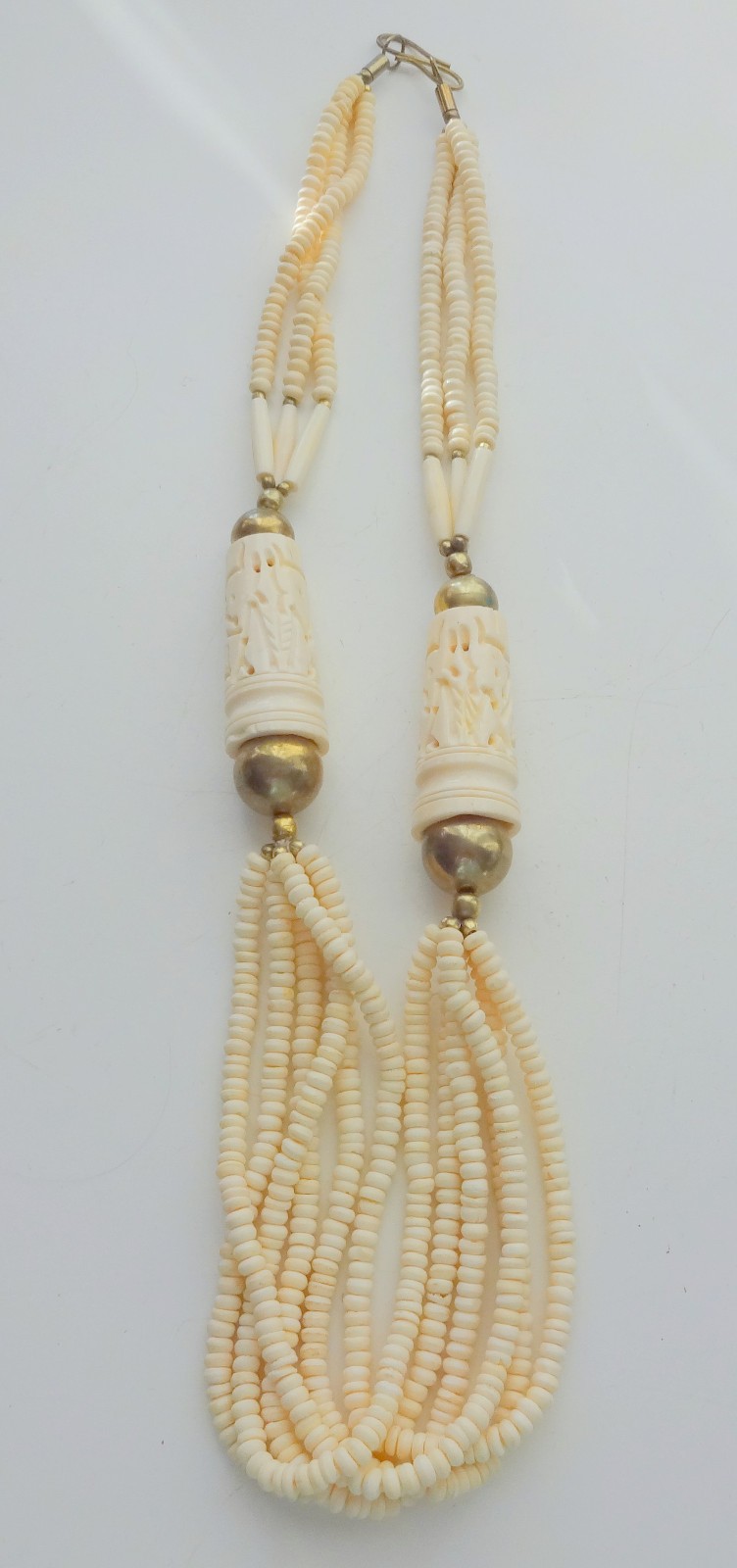 Atq African Berber Taureg Zoo Beads Statement Oval Figural Unisеx Necklace