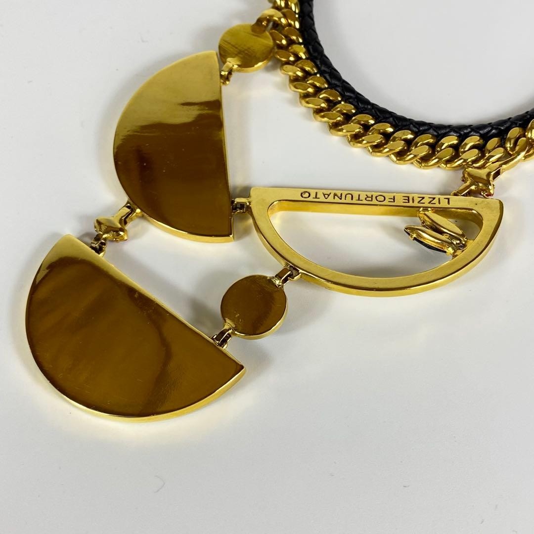 Lizzie Fortunato Necklace Gold Tone Large Pendant Fashion Jewelry 46cm Used
