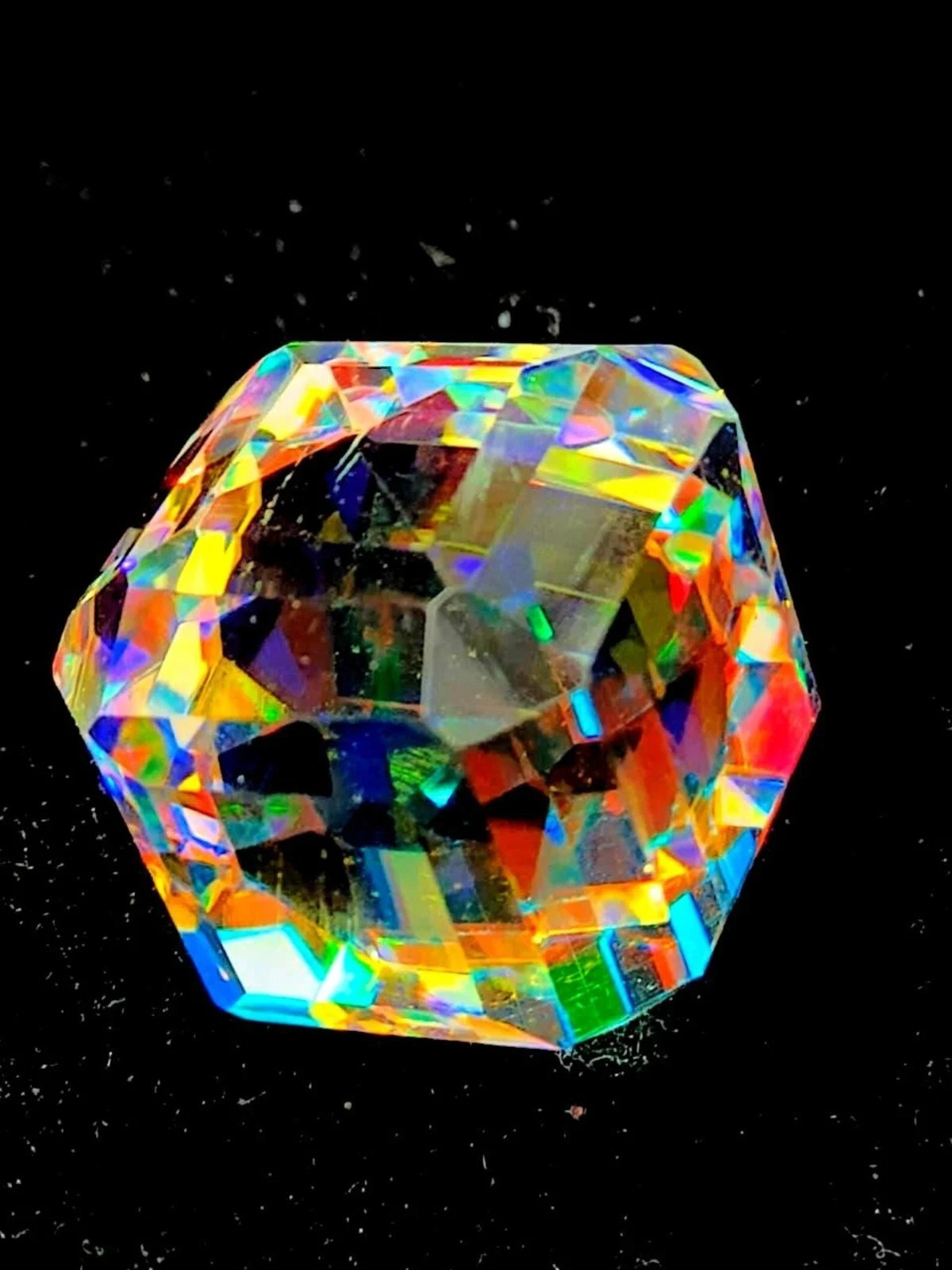 Natural Mystic Topaz 50.5 CT Flawless Rainbow Color Cube Cut Certified Gemstone