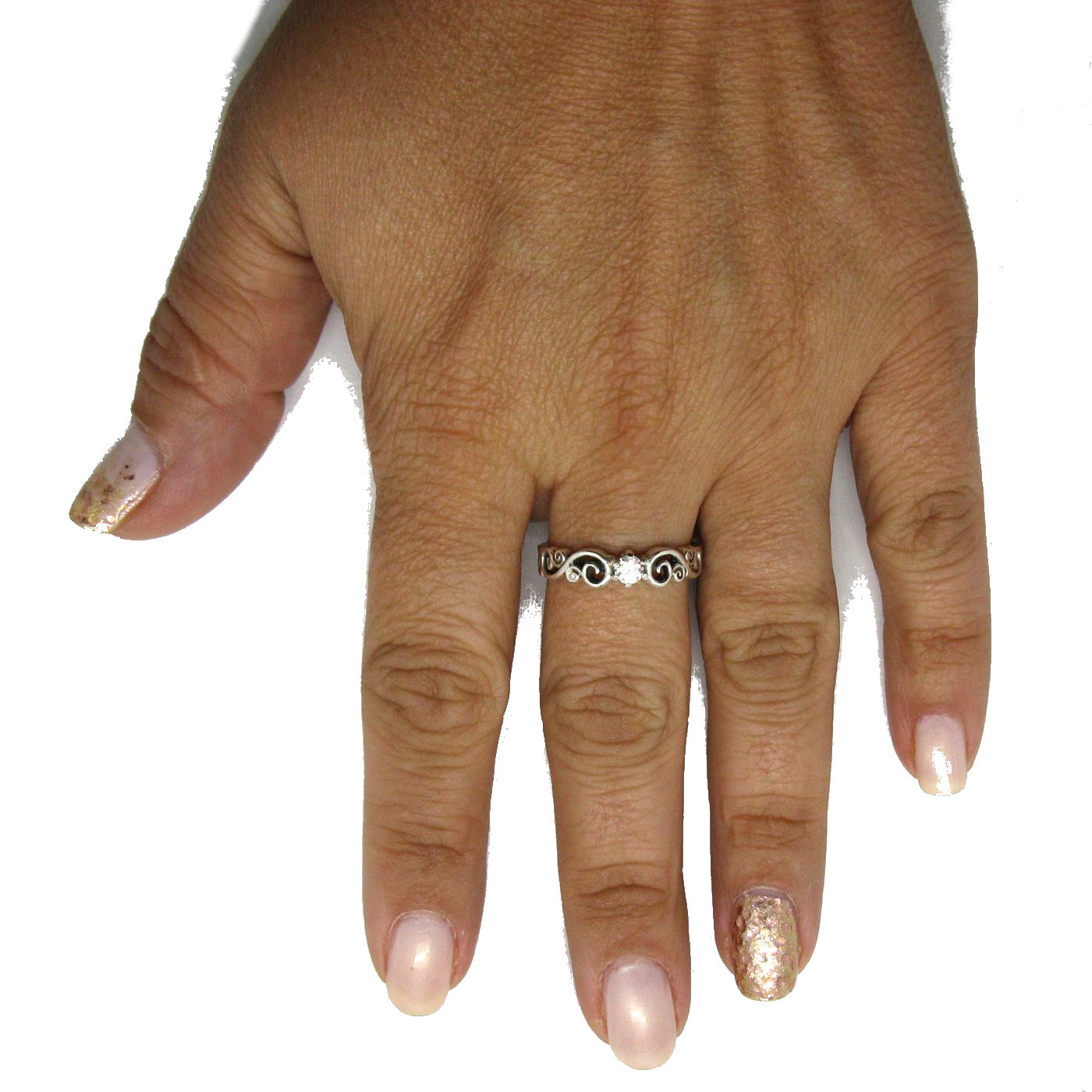 Stylish Sterling Silver Engagement Ring Solid 925 With 3.5mm Cubic Zirconia