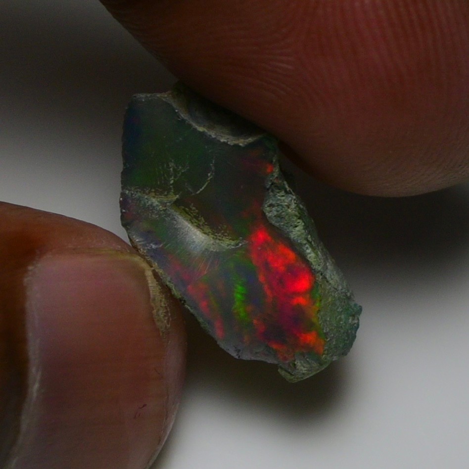 Jewelry Grade Black Opal Rough 6.45 Cts, Natural Ethiopian Raw, Neon Fire Opal